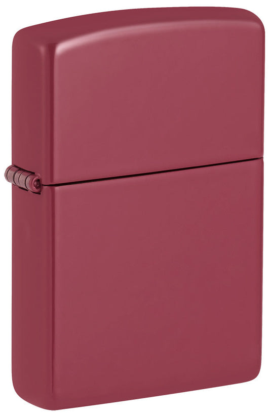 Encendedor Zippo Vista Frontal ¾ Ángulo Suave Fireside Modelo Base Ladrillo Rojo