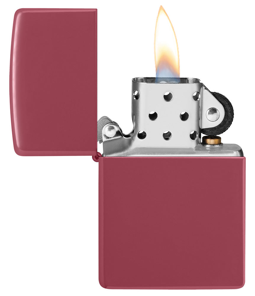 Encendedor Zippo Chimenea Suave Modelo Base Ladrillo Rojo Abierto con Llama