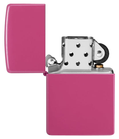 Encendedor Zippo Rosa Suave Frecuencia Modelo Básico Abierto Sin Llama