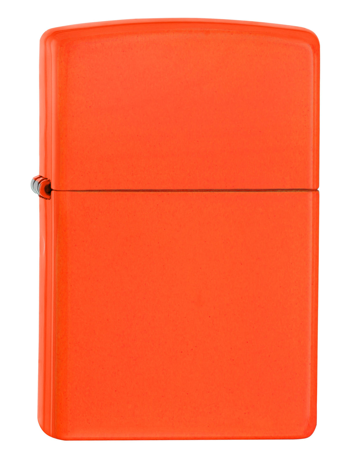 Vue de face briquet Zippo orange fluo