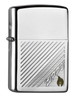 Vista de tres cuartos del mechero a prueba de viento Zippo Laser Two tone