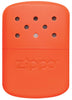 Vue de face chauffe-mains Zippo métal orange grand modèle