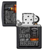 Briquet Zippo noir avec la bouteille de Jack Daniel's, ouvert