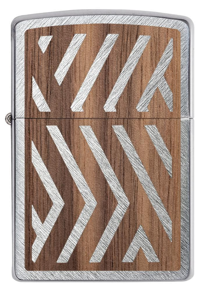 Vue de face Zippo Woodchuck avec motif à lignes