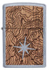Vue de face briquet Zippo Woodchuck carte et boussole