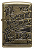 Vue de face briquet Zippo laiton antique gravure à 360° planche de Ouija