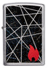 Vista frontal del mechero a prueba de viento Zippo Flame Design