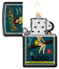 Garantie Zippo publicité rétro femme assise sur un cigare, ouvert avec flamme