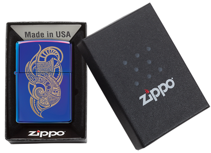 Mechero a prueba de viento Zippo Tattoo Design en su caja de regalo