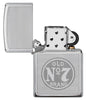 Briquet Zippo chromé avec logo Jack Daniel's Old No 7, ouvert