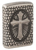 Dos briquet Zippo chromé antique gravure profonde St. Christophe avec croix