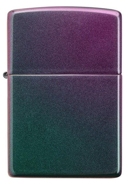 Vue de face briquet Zippo vert violet