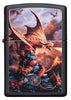 Vue de face briquet Zippo attaque de dragons