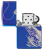 Vista frontal del mechero a prueba de viento Zippo Fishing Design apagado, sin llama