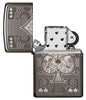 Vista frontal del mechero a prueba de viento Zippo Fancy Ace apagado, sin llama