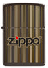 Vista frontal del mechero a prueba de viento Zippo Brown Stripes Design