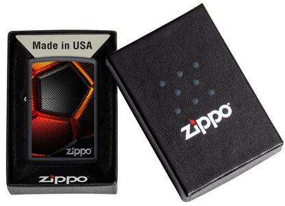 Mechero a prueba de viento Zippo Soccer Ball Design en su caja de regalo