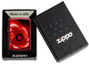 Mechero a prueba de viento Zippo Red Swirl Design en su caja de regalo