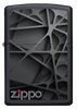 Vista frontal del mechero a prueba de viento Zippo Black Abstract Design