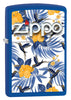 Vista de tres cuartos del mechero a prueba de viento Zippo Tropical Birds Design