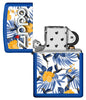 Vista frontal del mechero a prueba de viento Zippo Tropical Birds Design apagado, sin llama