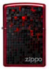 Vista frontal del mechero a prueba de viento Zippo Black Cubes Design