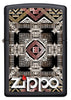 Vista frontal del mechero a prueba de viento Zippo Tribal Design