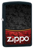 Vista de tres cuartos del mechero a prueba de viento Zippo Red Black Design