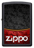 Vista frontal del mechero a prueba de viento Zippo Red Black Design