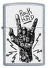 Vista frontal del mechero a prueba de viento Zippo Rock Hand Design