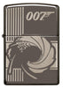 Vue de face briquet Zippo gris brillant James Bond 007
