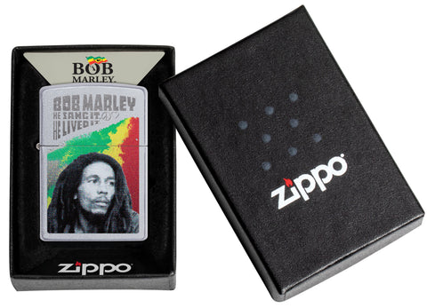 Mechero a prueba de viento Zippo Bob Marley en su caja de regalo