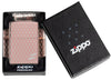 Zippo Feuerzeug 360 Grad Lasergravur Rose Gold Netz-Design mit Zippo Logo Online Only in offener Premium Box