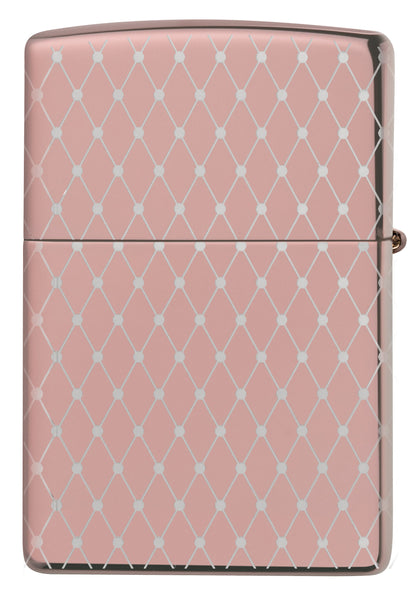 Rückansicht Zippo Feuerzeug 360 Grad Lasergravur Rose Gold Netz-Design Online Only