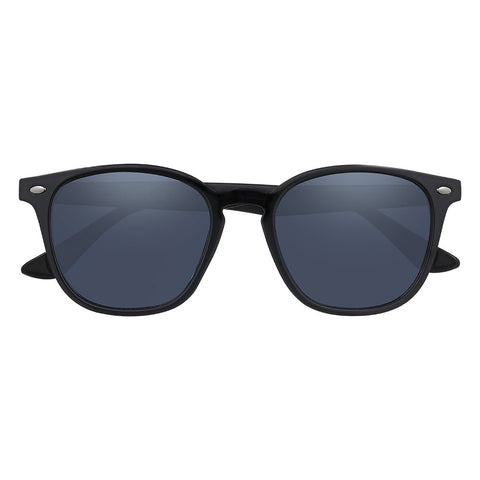 Gafas de sol Zippo con montura cuadrada ligeramente redondeada en negro con el logotipo Zippo en blanco