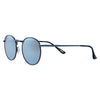 Gafas de sol Zippo de vista frontal ¾ de ángulo con lentes redondas y montura metálica fina en azul